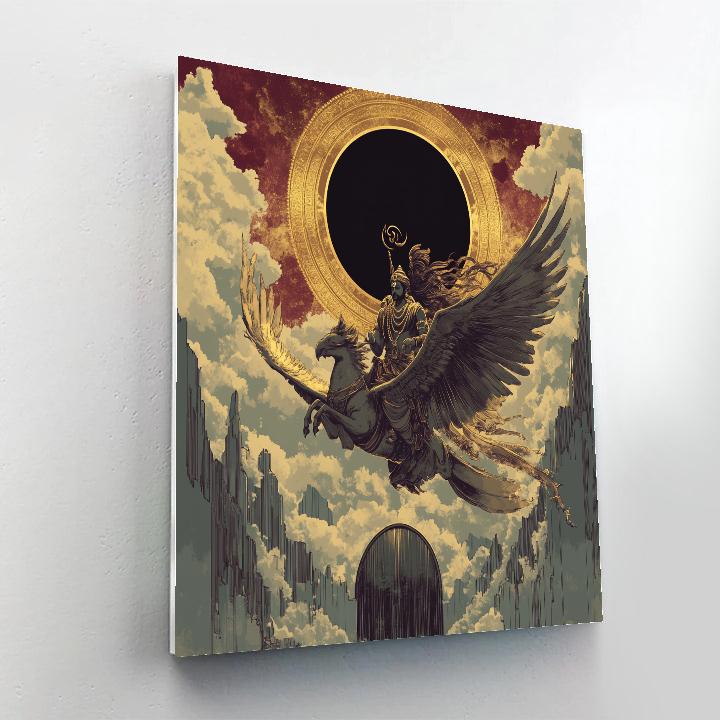 Vishnu And Garuda Over The Solar Eclipse Gate paint by color