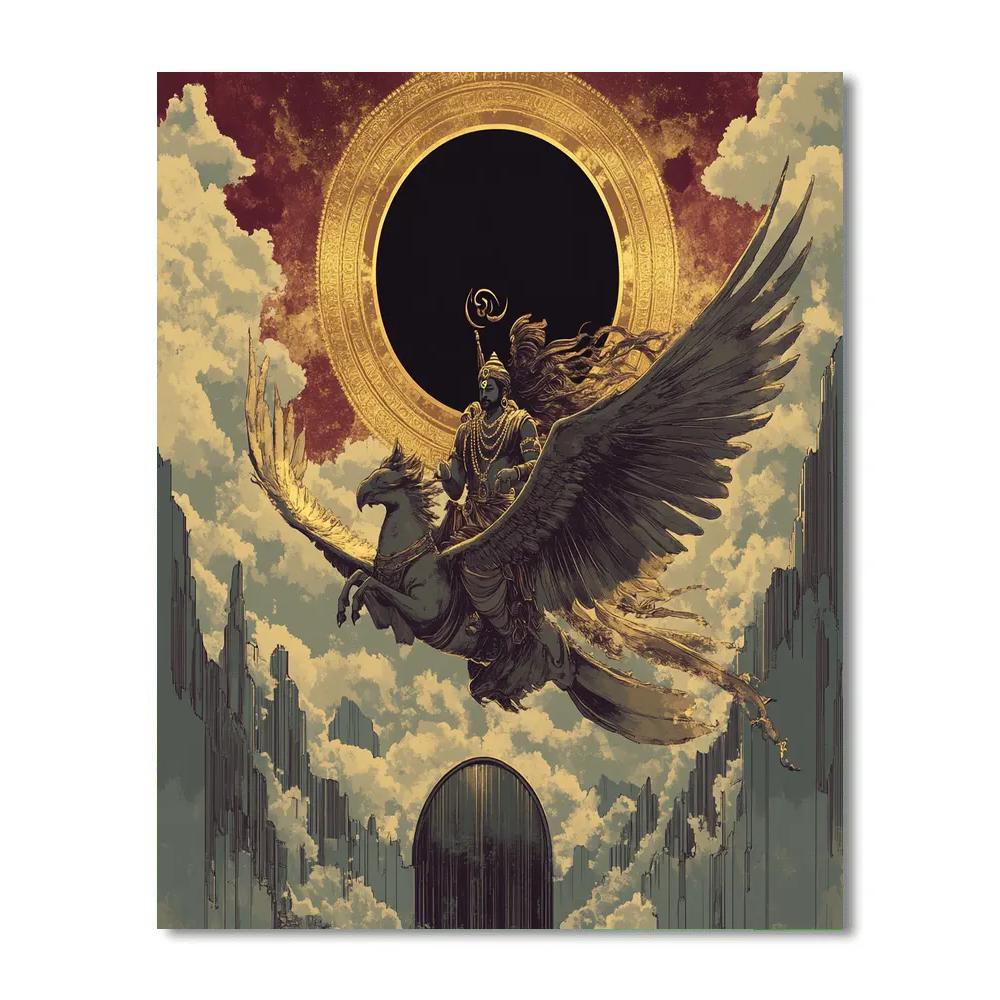 Vishnu And Garuda Over The Solar Eclipse Gate paint by color