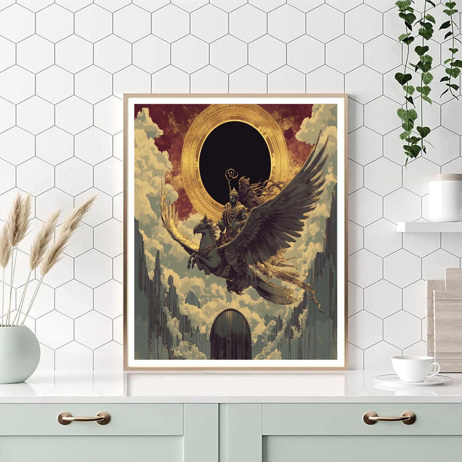 Vishnu And Garuda Over The Solar Eclipse Gate paint by color