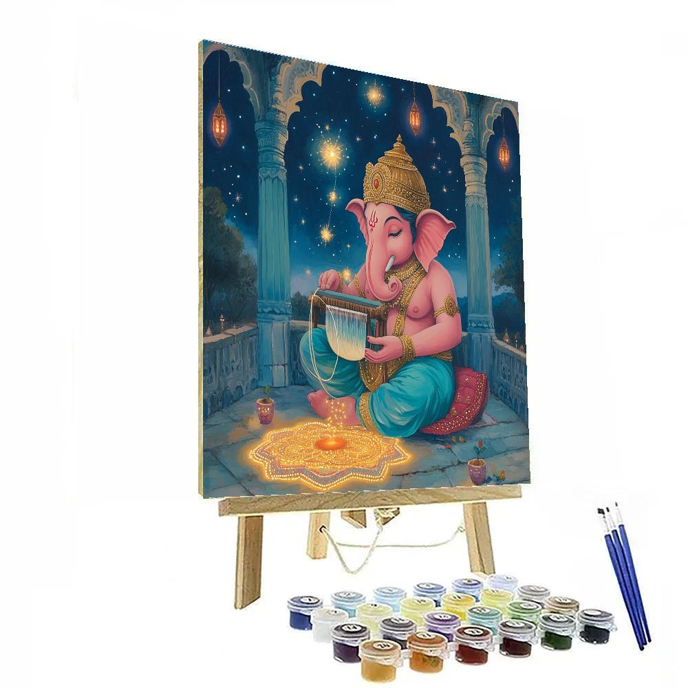 Ganesha In The Celestial Loom Pavilion Paint by numbers art