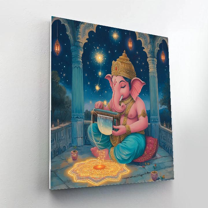 Ganesha In The Celestial Loom Pavilion Paint by numbers art