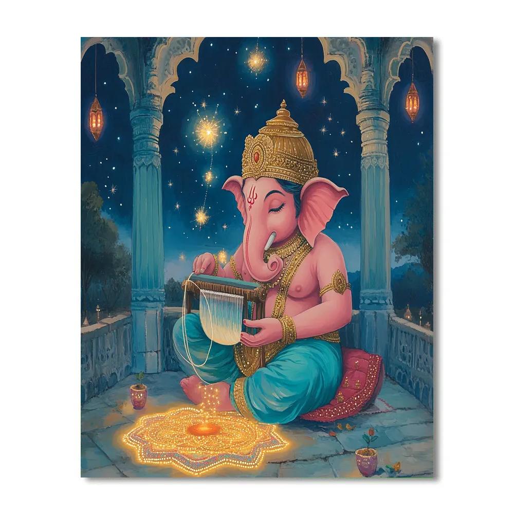 Ganesha In The Celestial Loom Pavilion Paint by numbers art