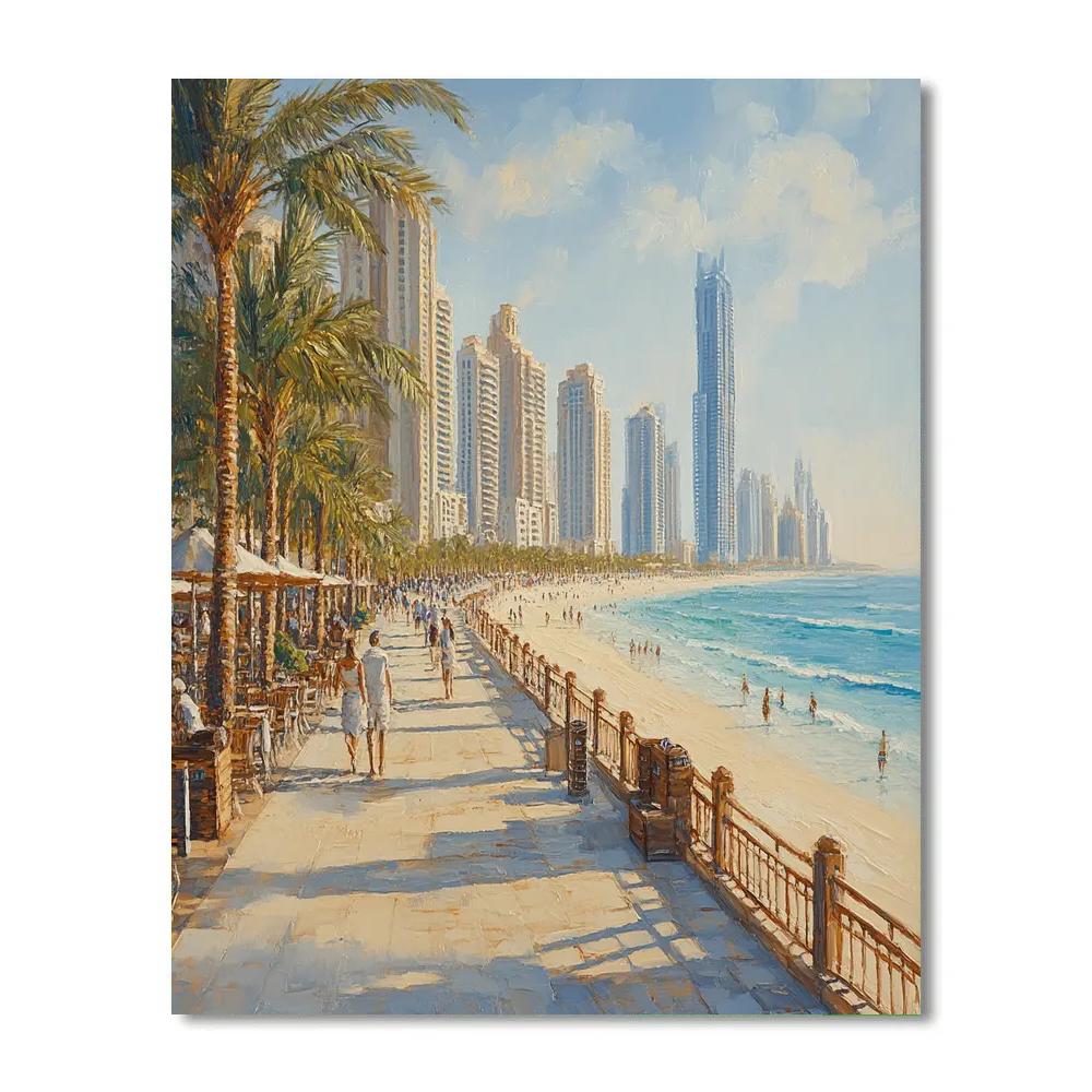 Desert City Edge At Jumeirah Beach Residence Walk Dubai United Arab Emirates paint by color