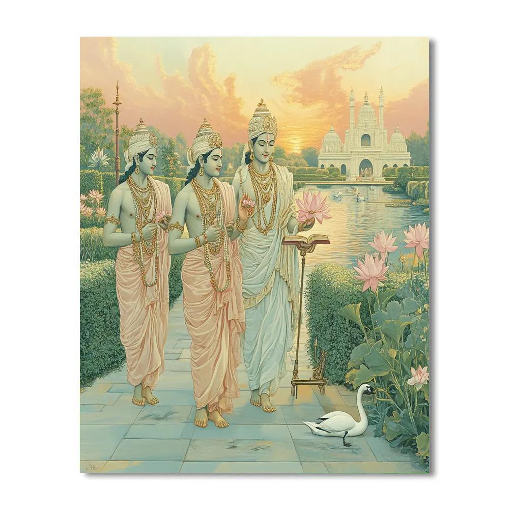 Garden Of Vedas With Brahma At Sunrise paint by numbers
