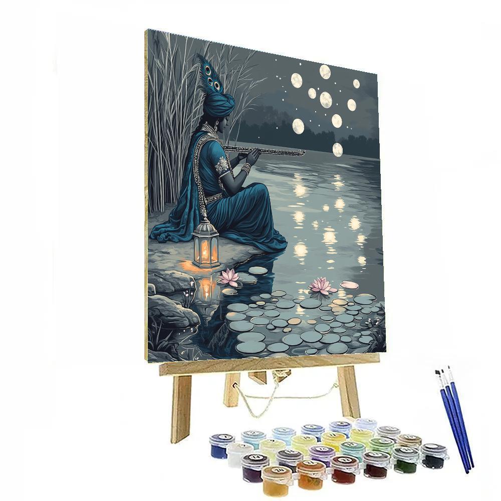 Krishna At The Mirror Lake Of Many Moons paint by number