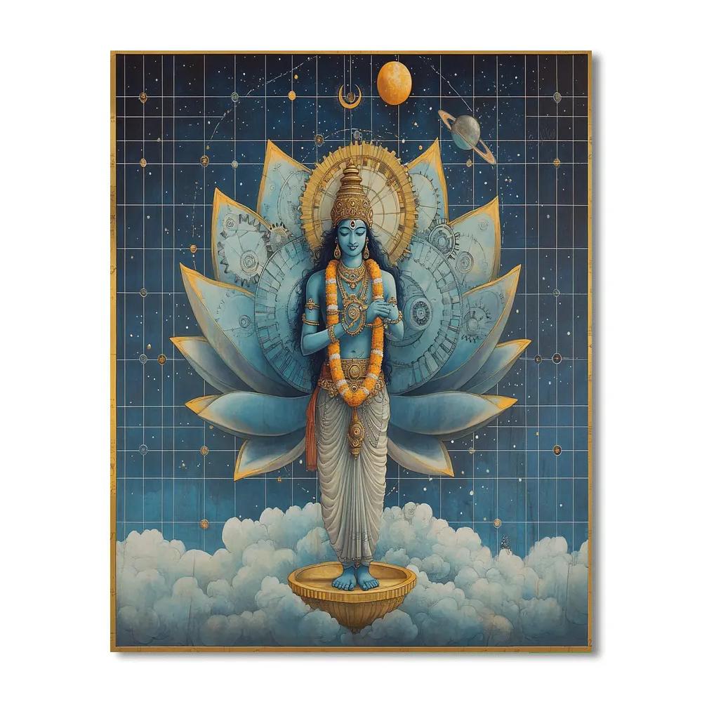 Vishnu And The Clockwork Lotus Constellation Paint by numbers art