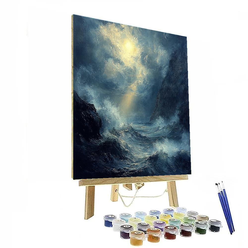 J M W Turner Inspired Storm Over Sea Cliffs Paint by numbers kits