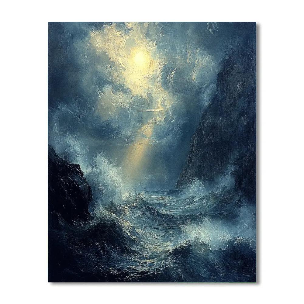 J M W Turner Inspired Storm Over Sea Cliffs Paint by numbers kits