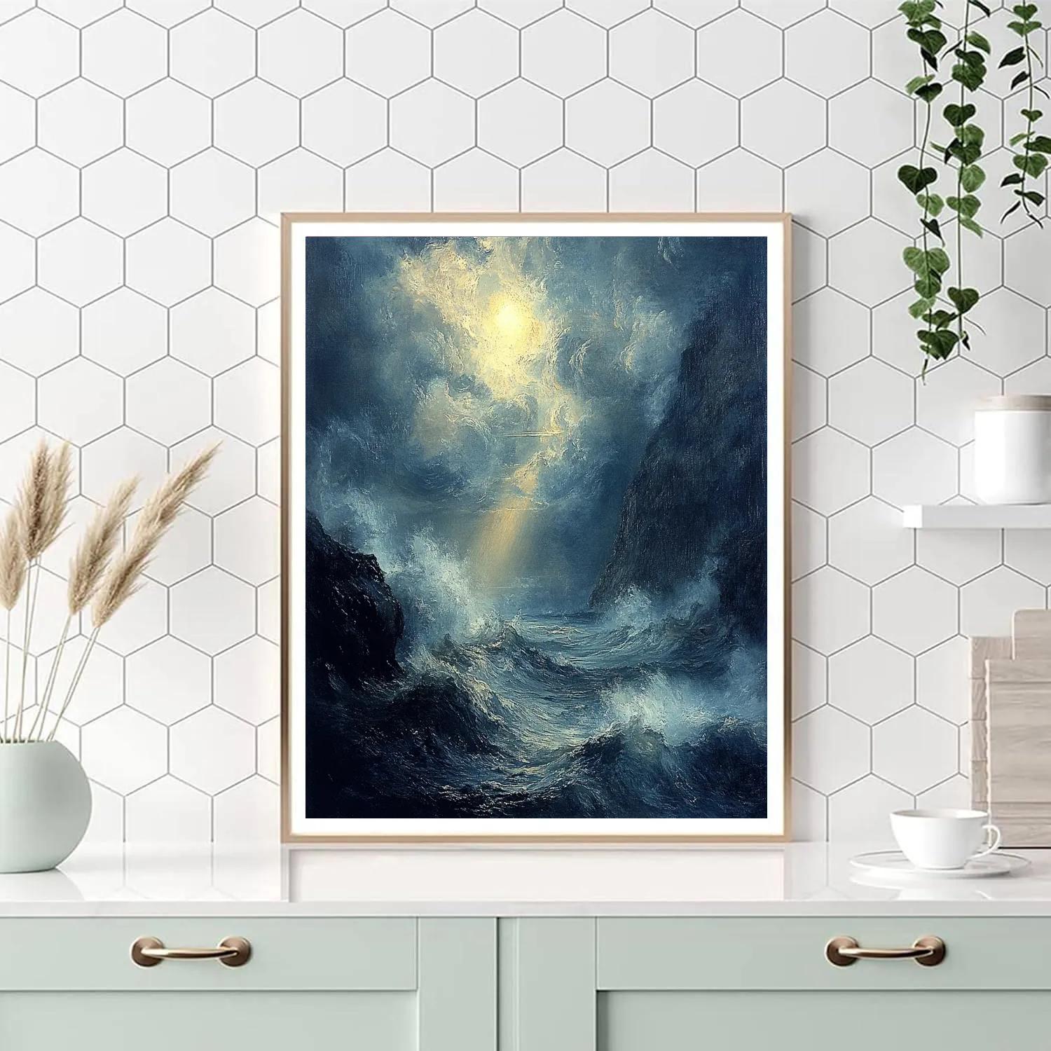 J M W Turner Inspired Storm Over Sea Cliffs Paint by numbers kits