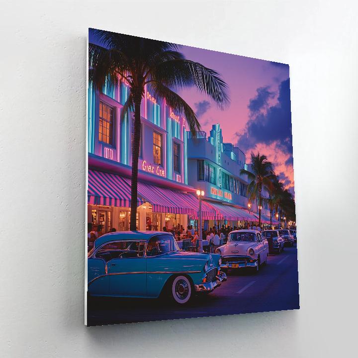 Art Deco Curves At Ocean Drive Miami Beach United States painting number kit