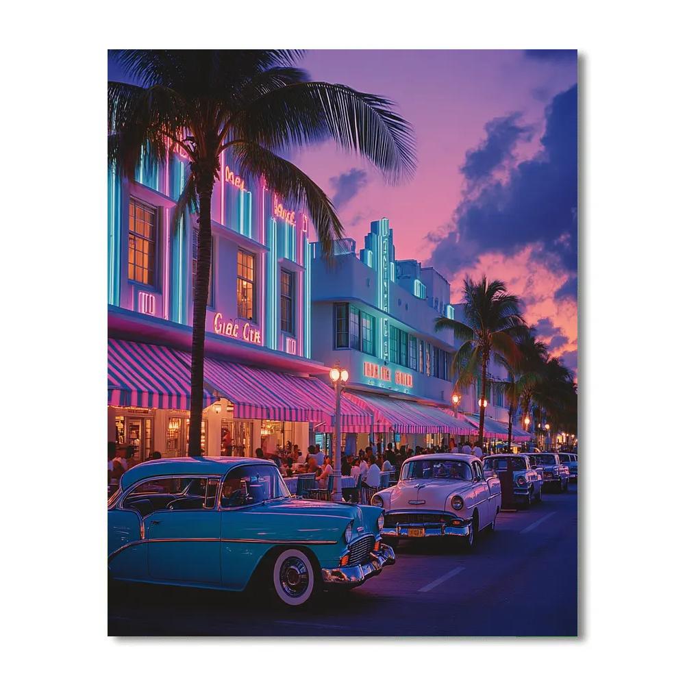 Art Deco Curves At Ocean Drive Miami Beach United States painting number kit
