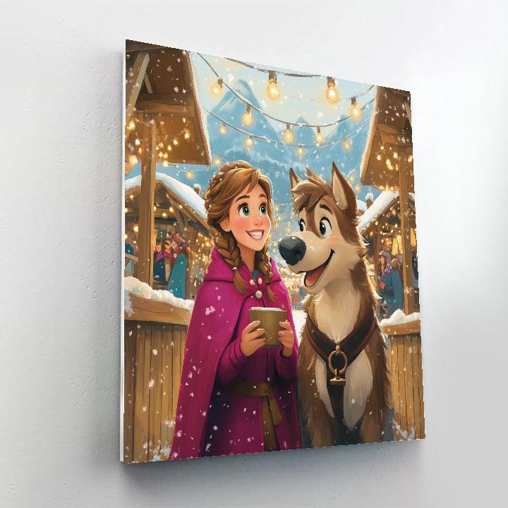 Anna And Sven Winter Market Fun painting number kit