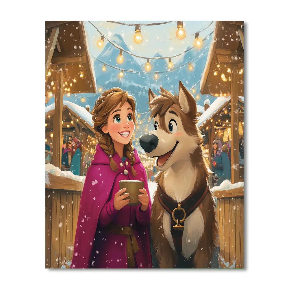 Anna And Sven Winter Market Fun painting number kit