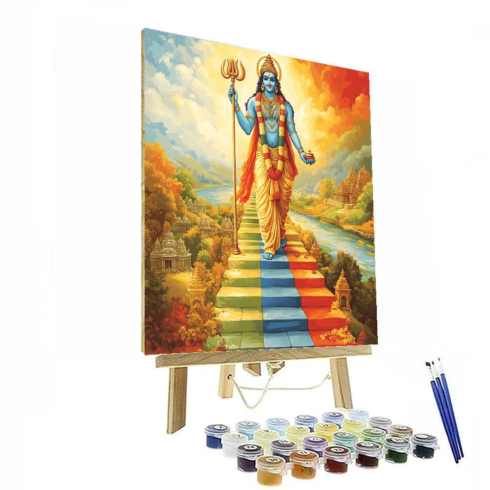 Vishnu At The Rainbow Bridge Of Dharma paint by color