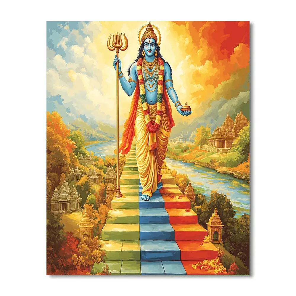 Vishnu At The Rainbow Bridge Of Dharma paint by color