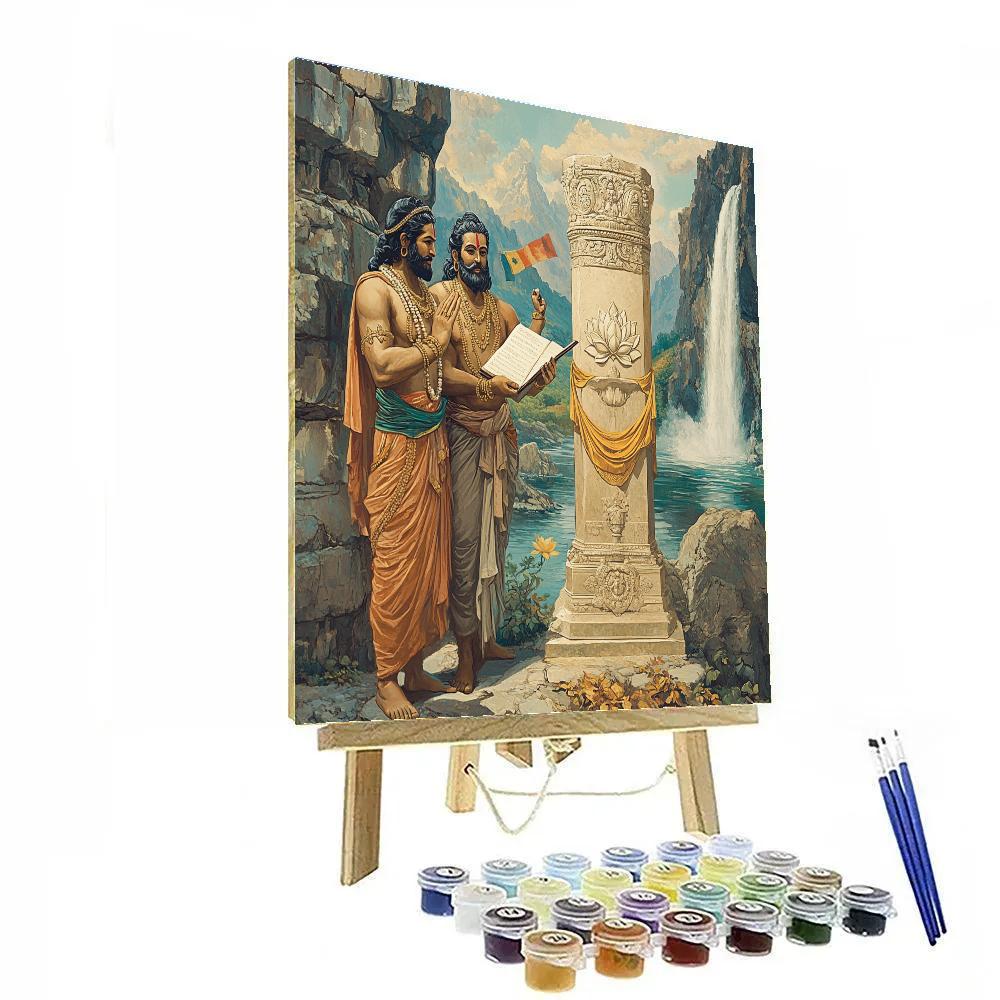 Brahma Guided Carving On A Mountain Shrine paint by numbers