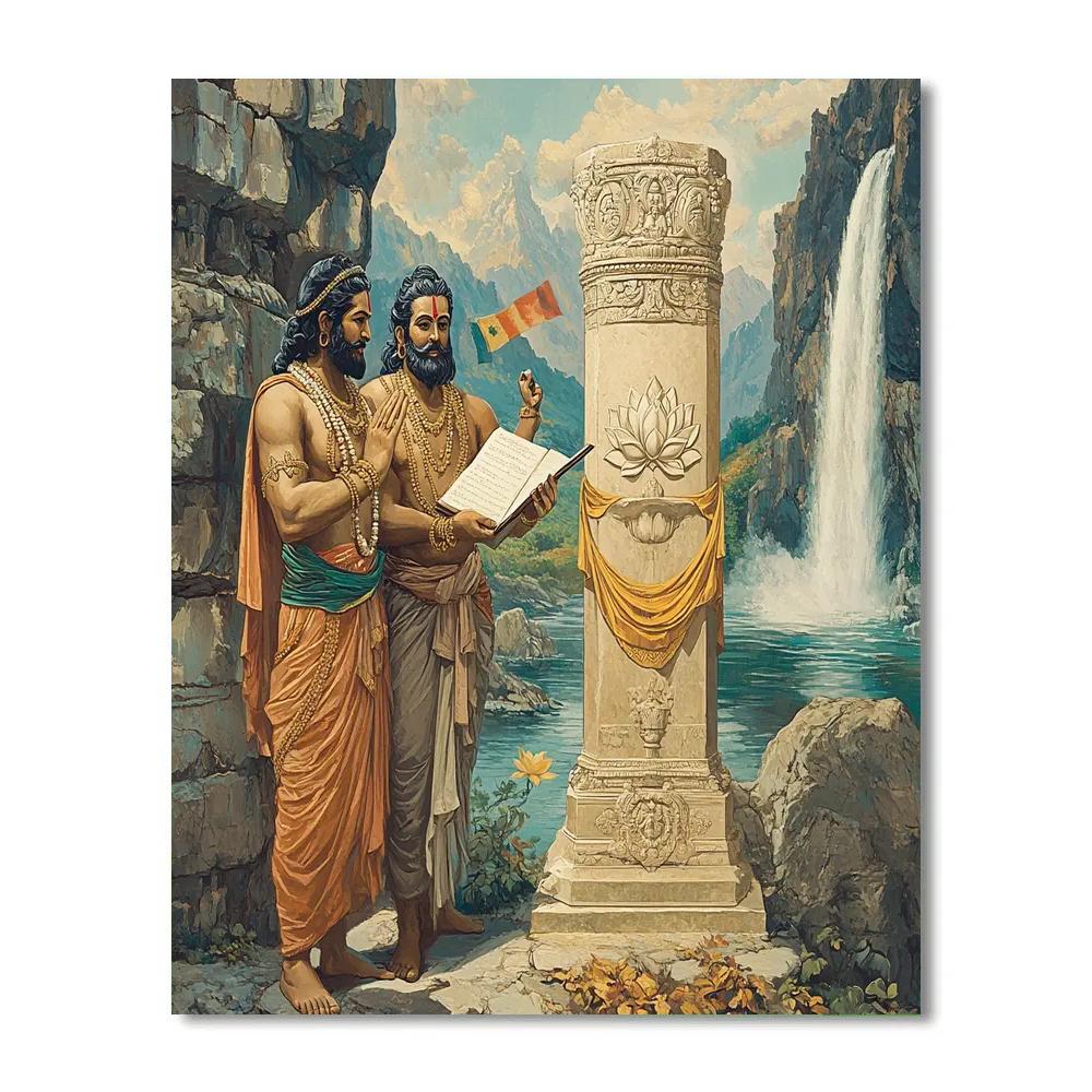 Brahma Guided Carving On A Mountain Shrine paint by numbers