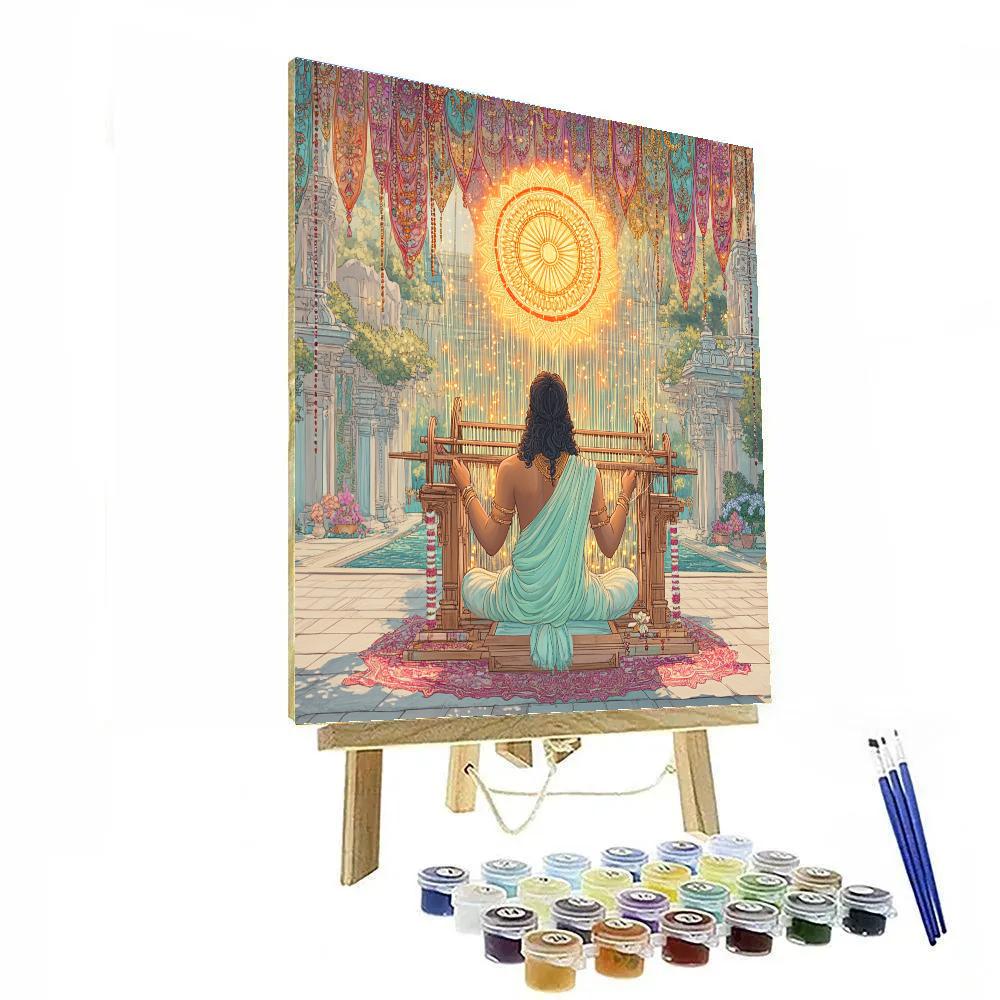 Vishnu As Weaver Of Protective Light Threads Paint by numbers art