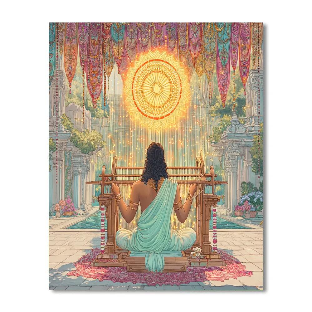 Vishnu As Weaver Of Protective Light Threads Paint by numbers art