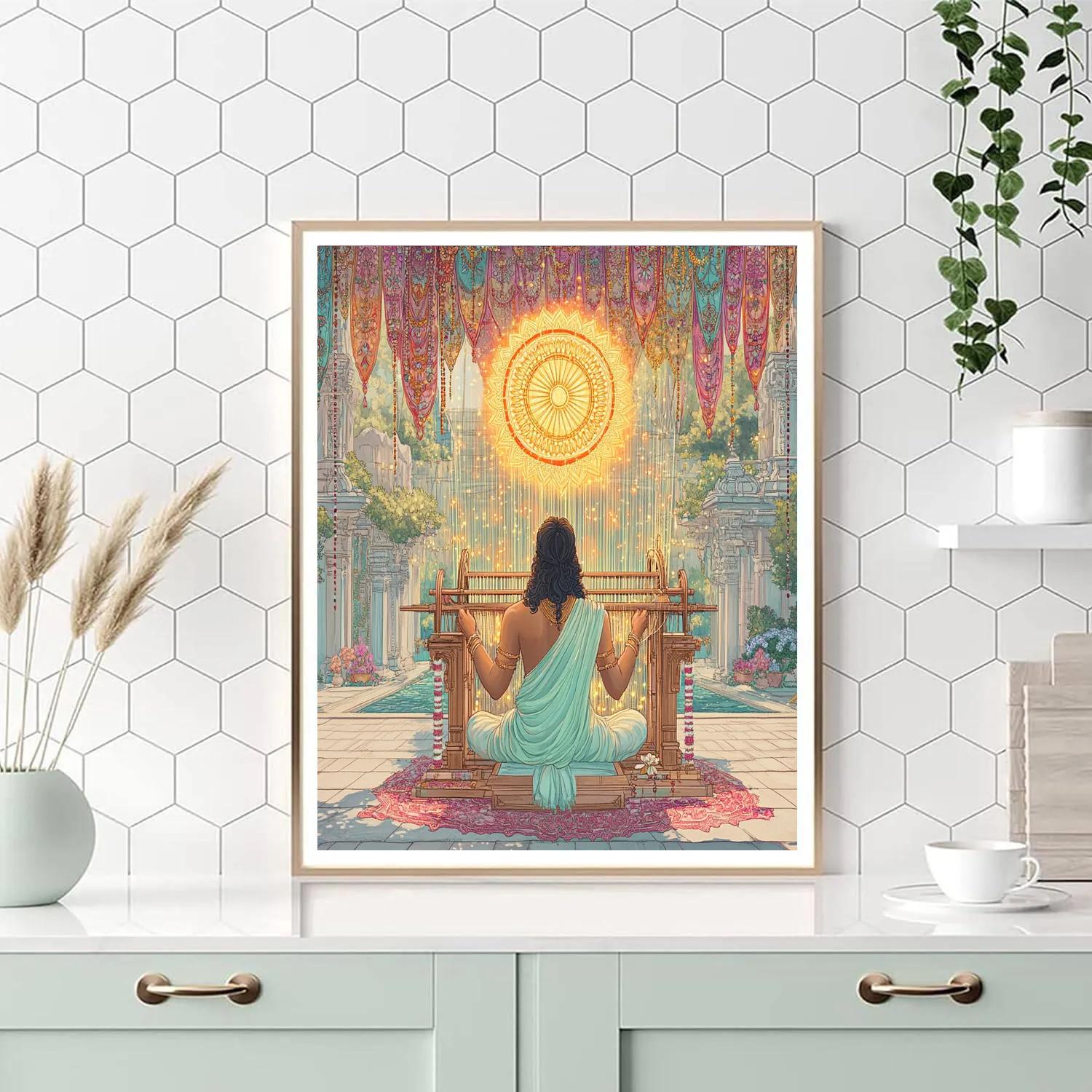 Vishnu As Weaver Of Protective Light Threads Paint by numbers art