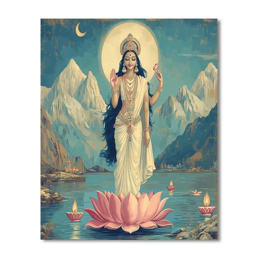 Moonlit Lotus Parvati Paint by numbers kits