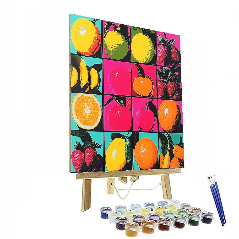 Andy Warhol Inspired Pop Art Fruit Market paint by color