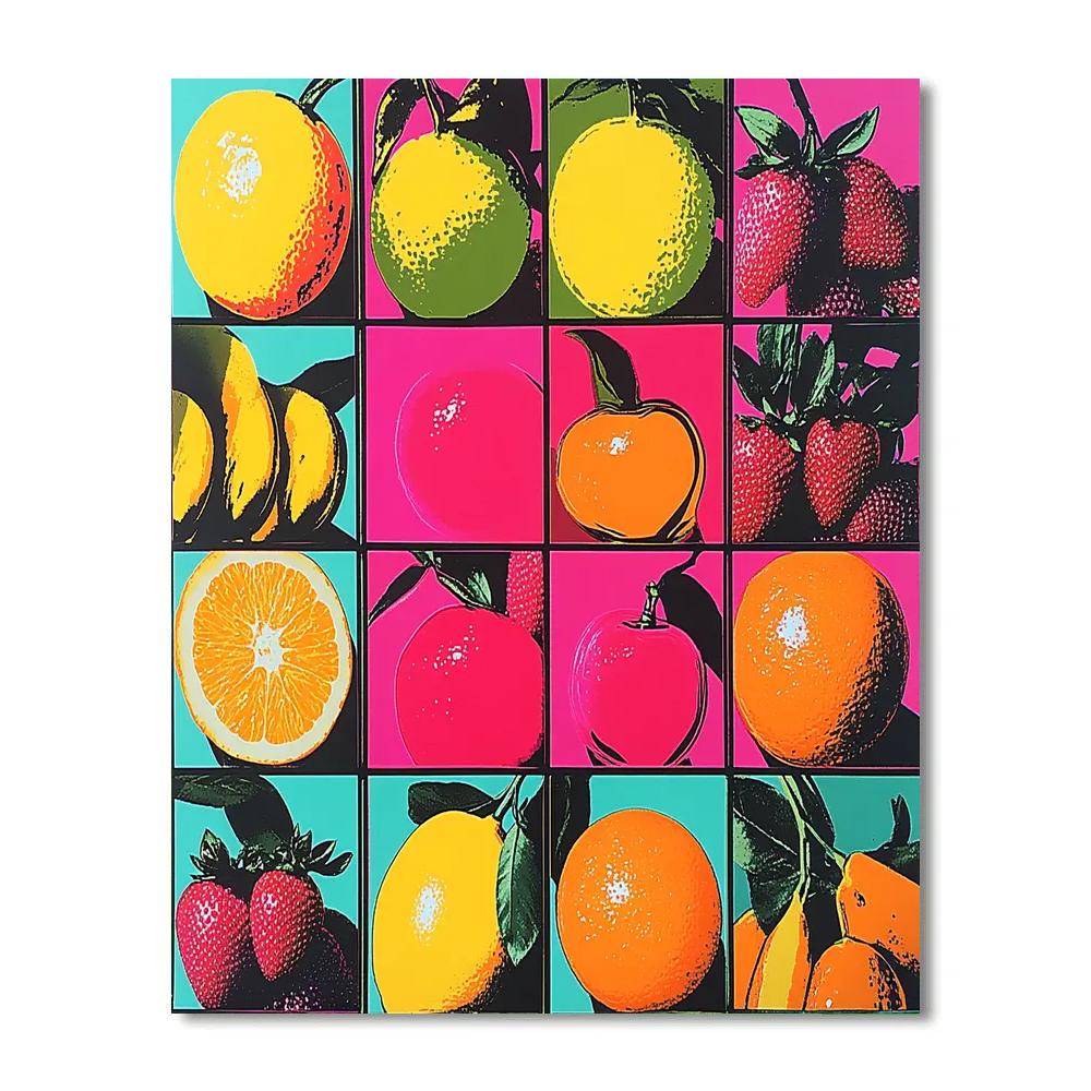 Andy Warhol Inspired Pop Art Fruit Market paint by color