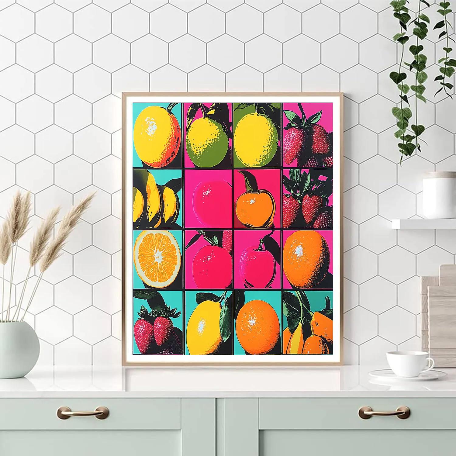 Andy Warhol Inspired Pop Art Fruit Market paint by color