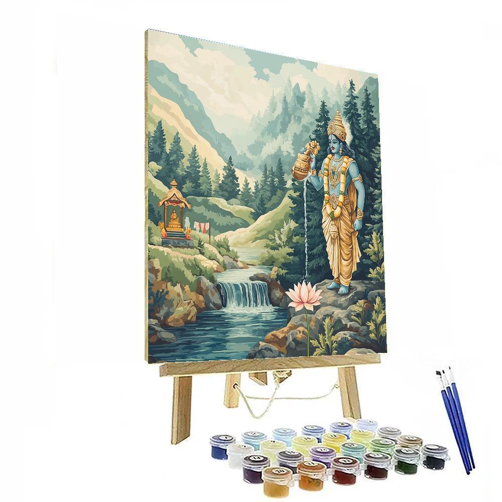 Vishnu Blessing A Mountain Spring Sanctuary DIY paint by numbers