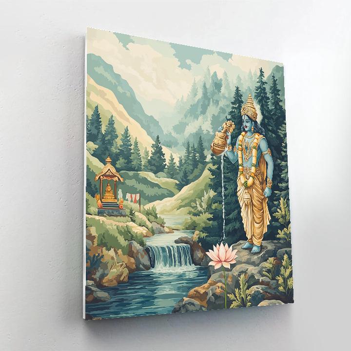 Vishnu Blessing A Mountain Spring Sanctuary DIY paint by numbers