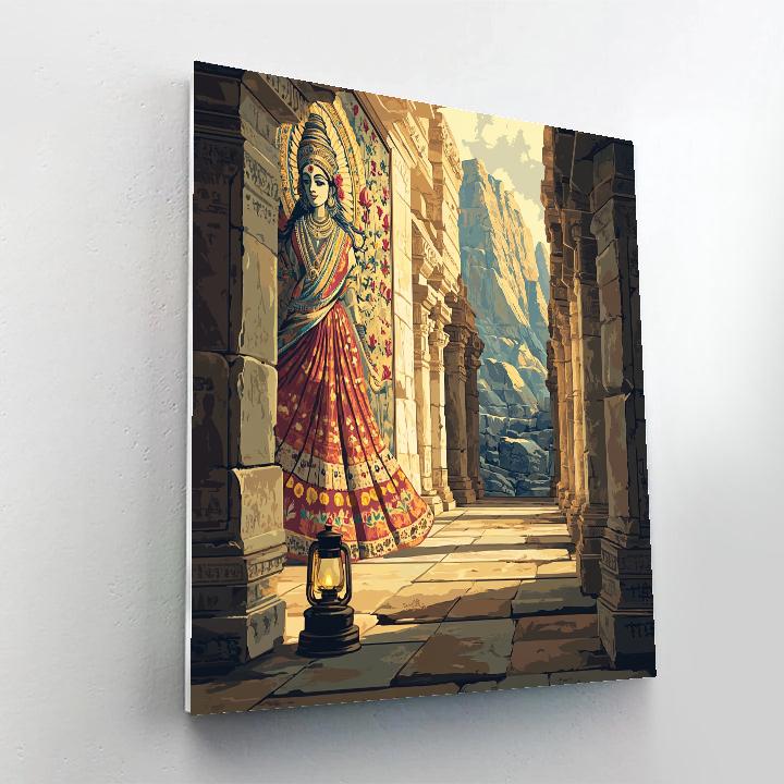 Temple Corridor With Parvati Mural Number painting