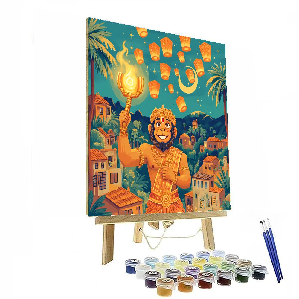 Hanuman Sky Lantern Festival Guardian Paint by numbers kits