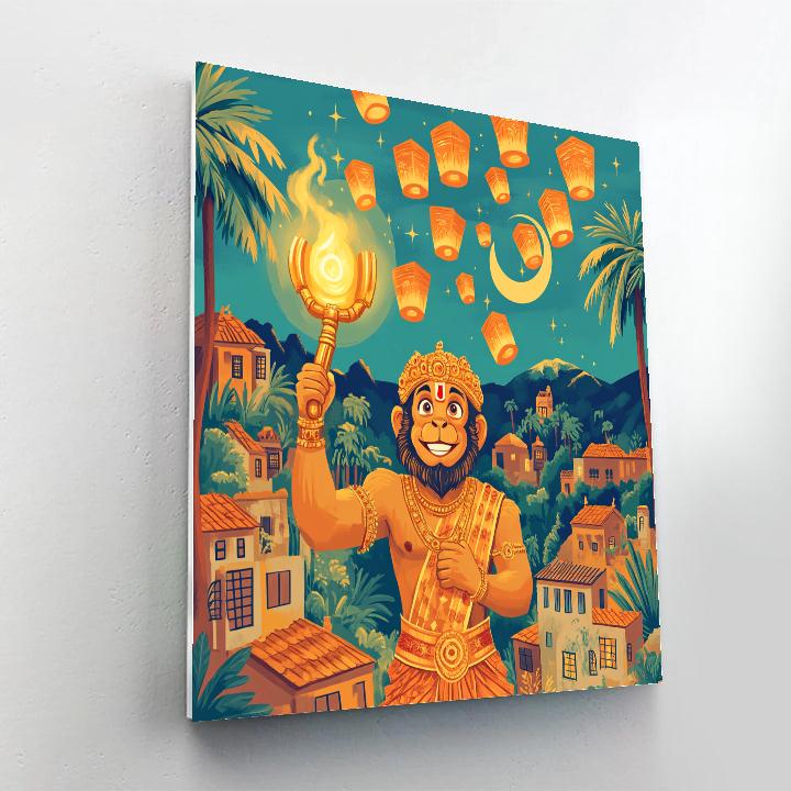 Hanuman Sky Lantern Festival Guardian Paint by numbers kits