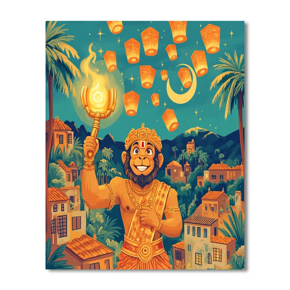 Hanuman Sky Lantern Festival Guardian Paint by numbers kits