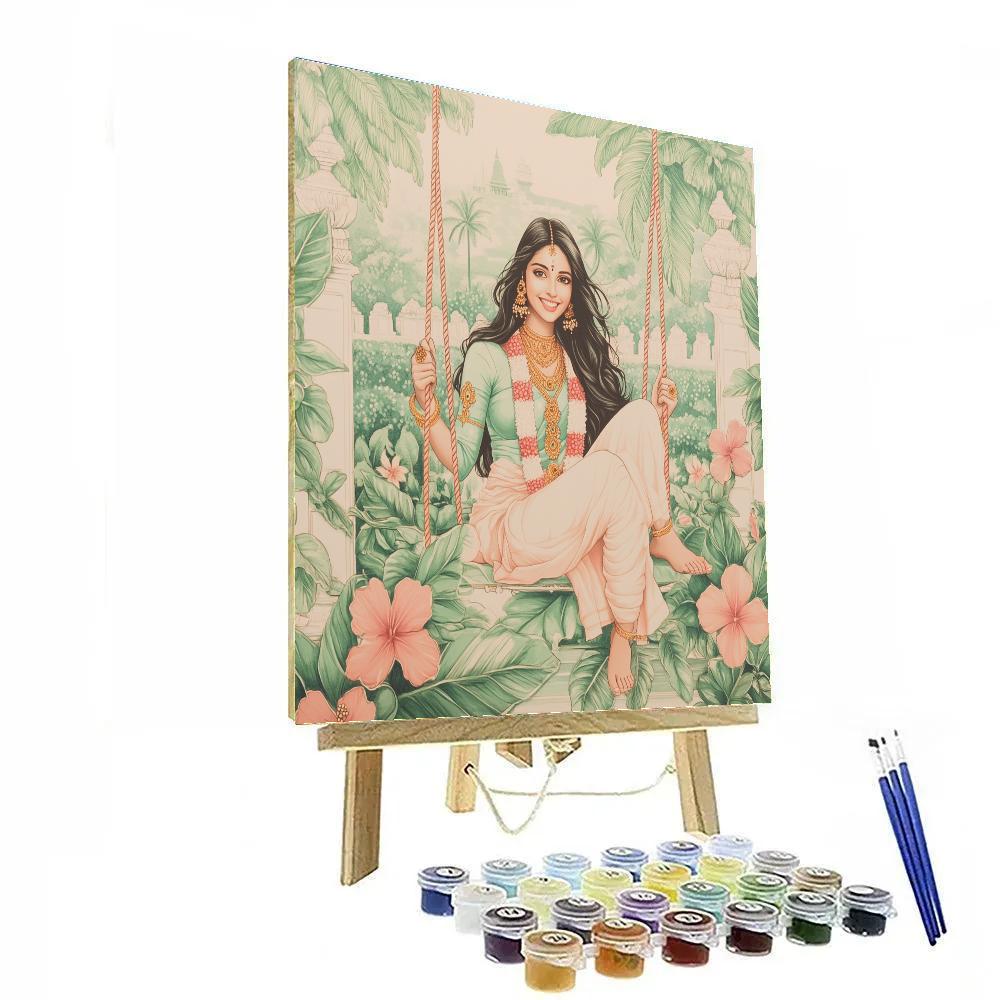Garden Swing In Parvati Serenity painting number kit