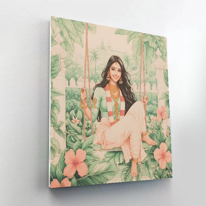 Garden Swing In Parvati Serenity painting number kit