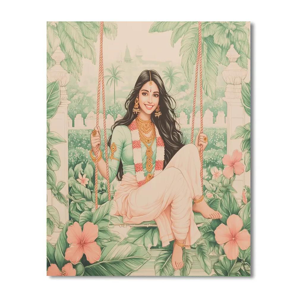 Garden Swing In Parvati Serenity painting number kit