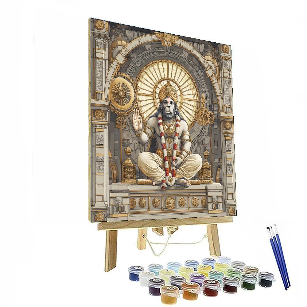 Clockwork Temple With Hanuman Sentinel Paint by numbers kits