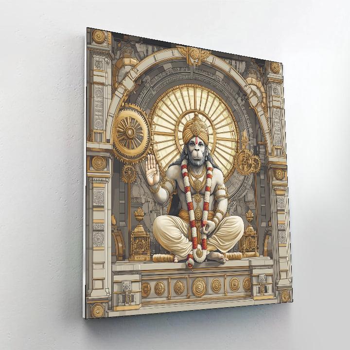 Clockwork Temple With Hanuman Sentinel Paint by numbers kits