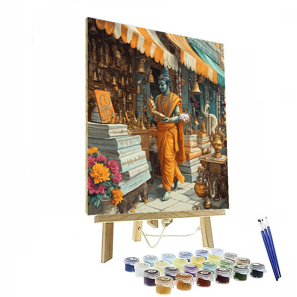 Brahma In The Market Of Sacred Instruments Numbered painting kits