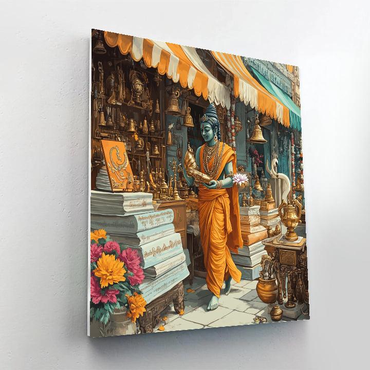 Brahma In The Market Of Sacred Instruments Numbered painting kits