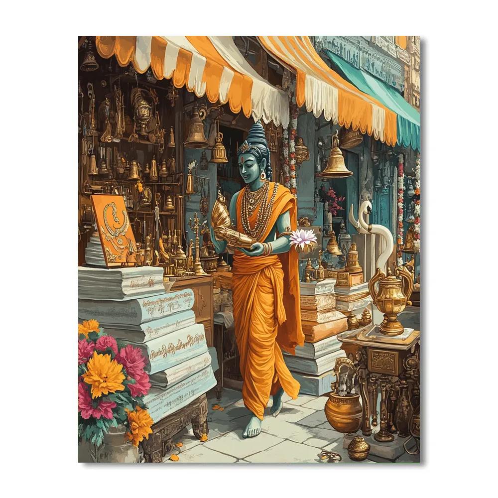 Brahma In The Market Of Sacred Instruments Numbered painting kits