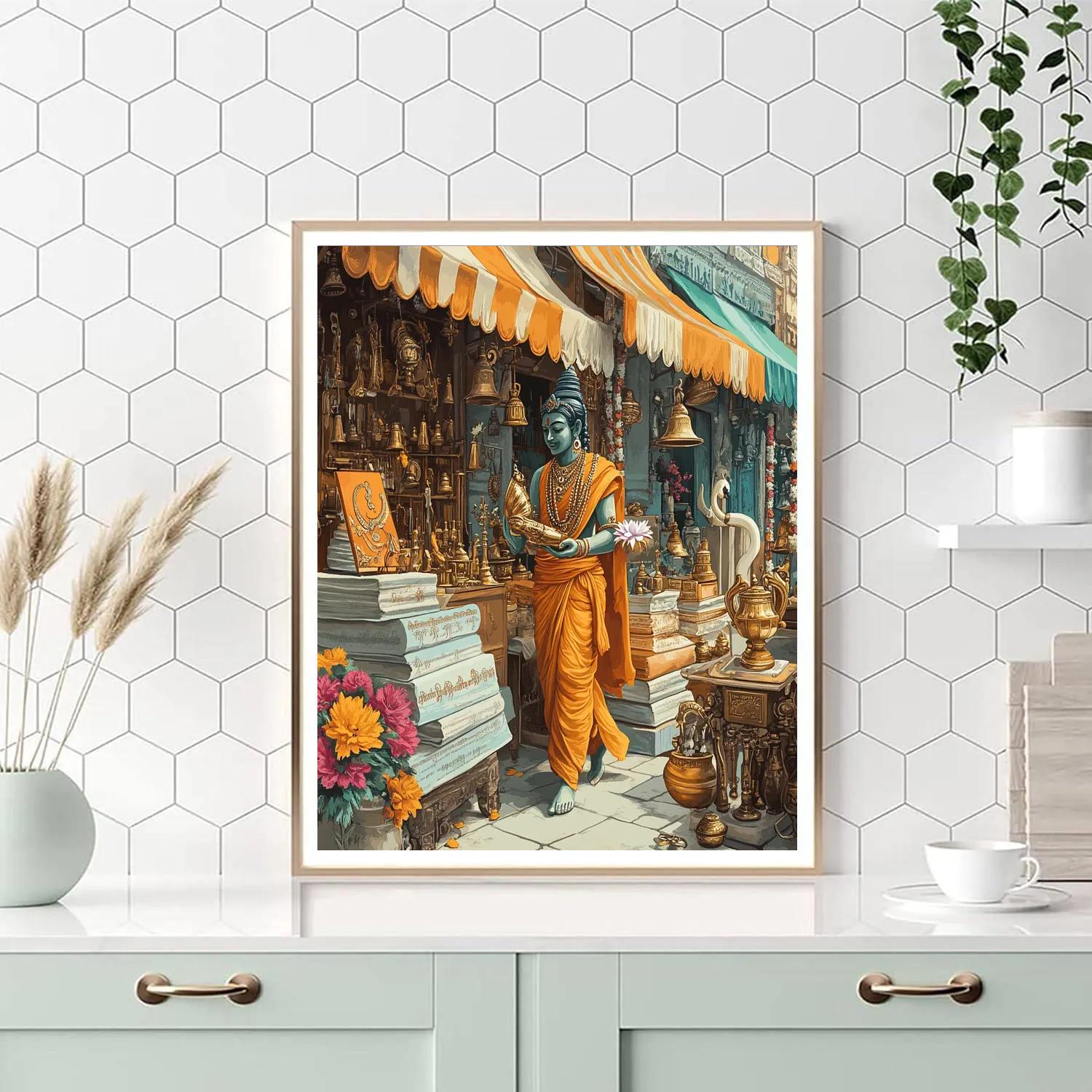 Brahma In The Market Of Sacred Instruments Numbered painting kits