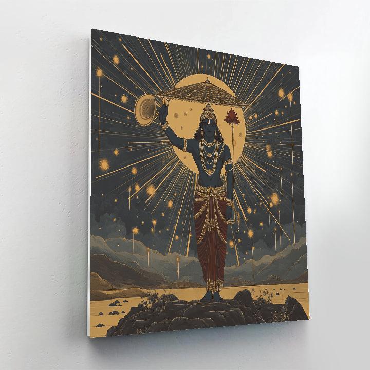 Vishnu Facing The Storm Of Falling Meteors painting number kit