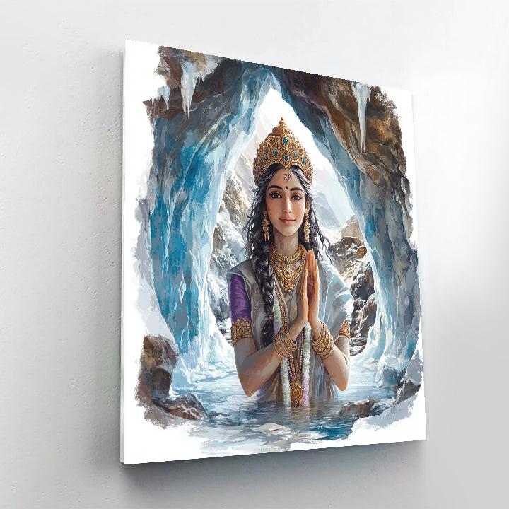 Parvati In Glacier Cave Blessing DIY paint by numbers