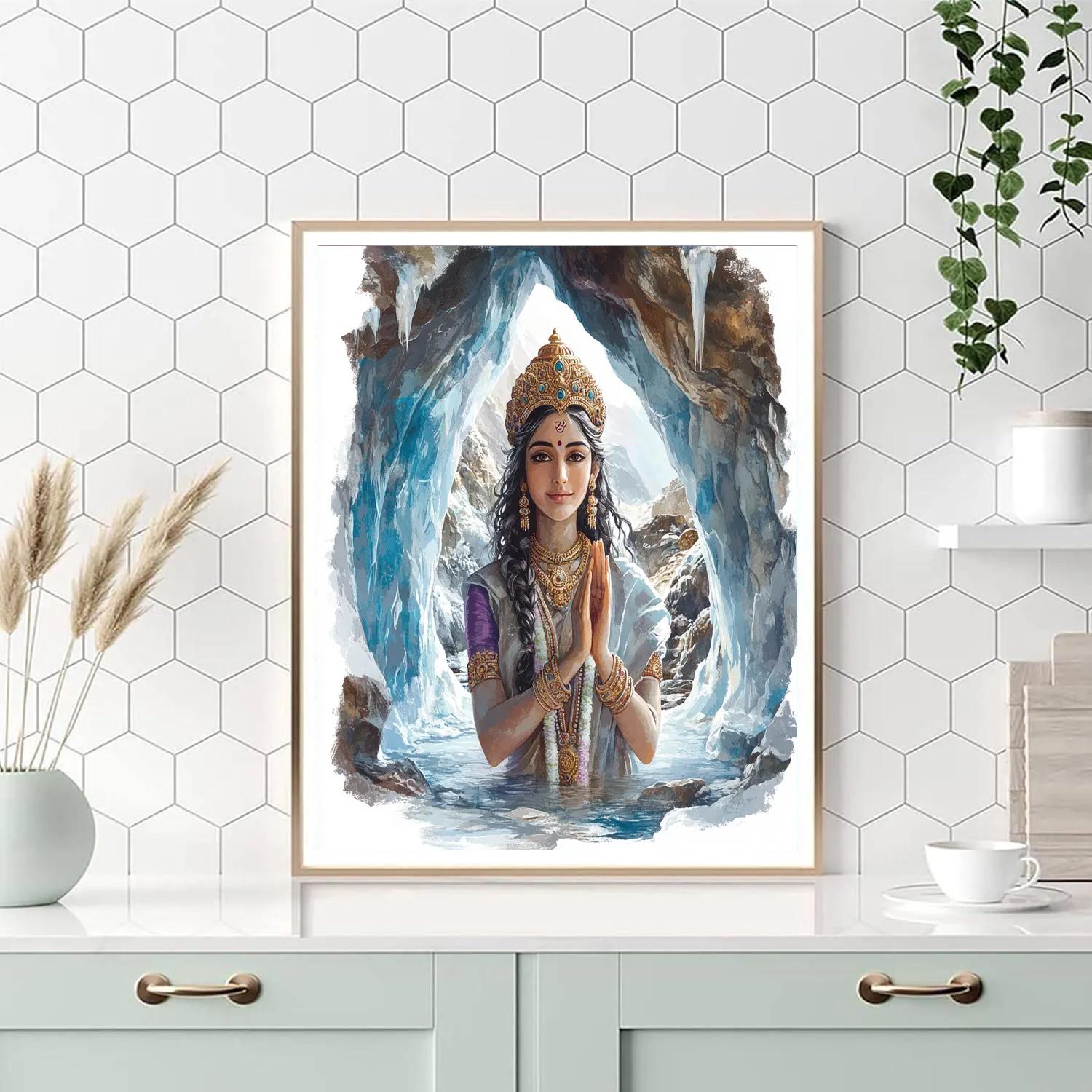 Parvati In Glacier Cave Blessing DIY paint by numbers