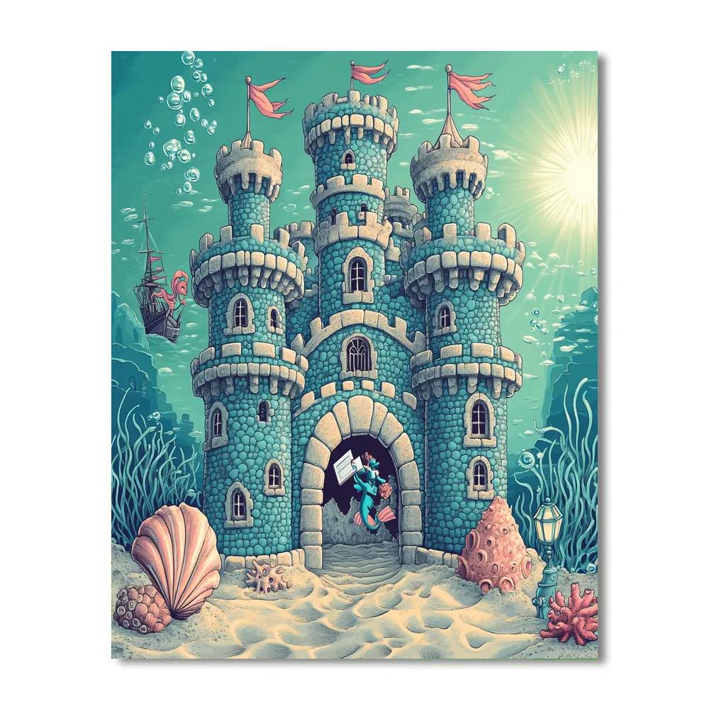 Coral Reef Castle Paint by numbers art