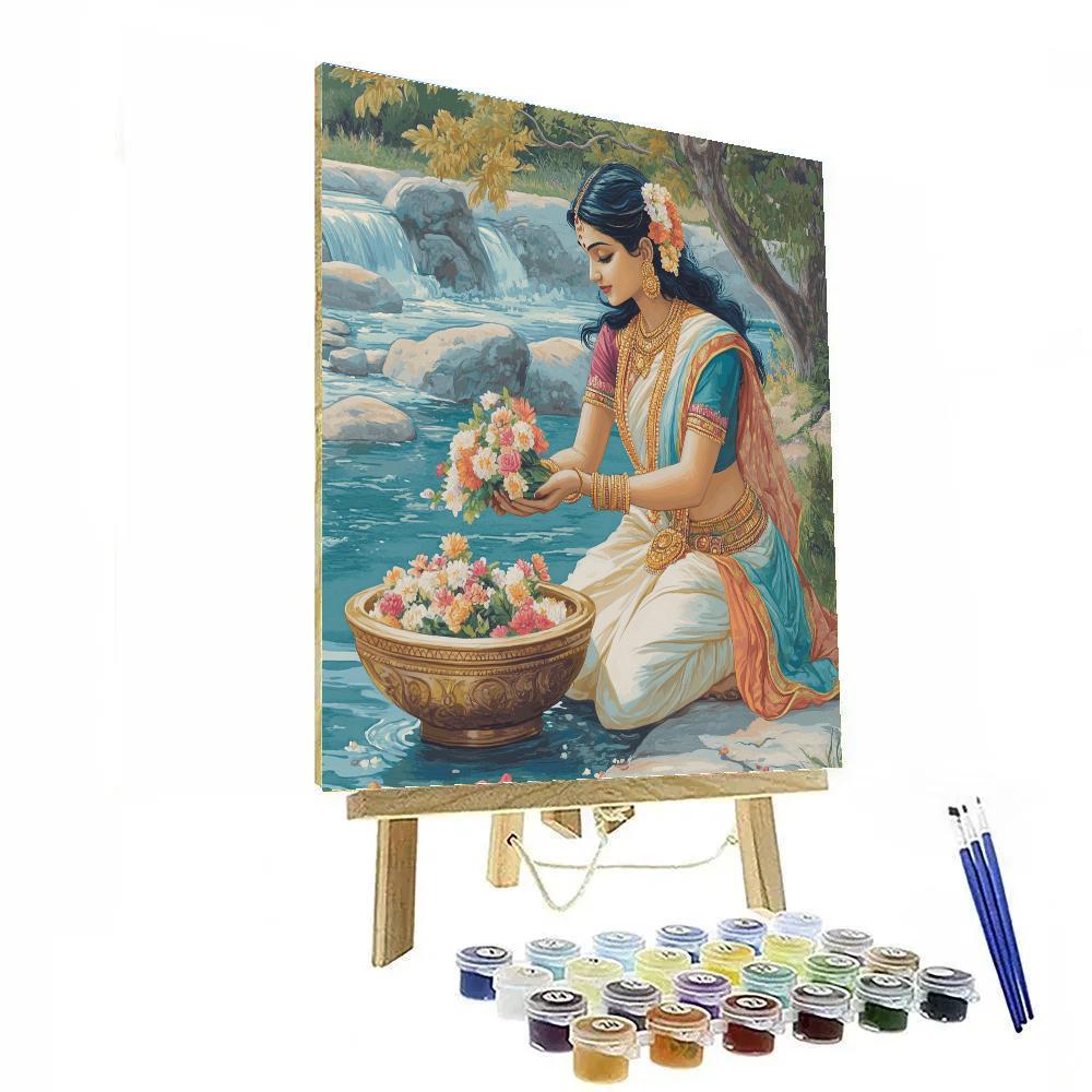 Riverside Offering Bowl, Parvati Present DIY paint by numbers