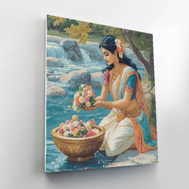 Riverside Offering Bowl, Parvati Present DIY paint by numbers