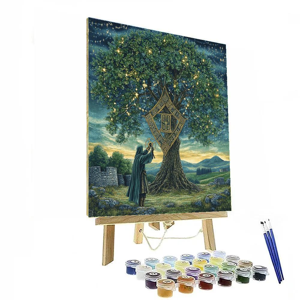 Ogham Sky Loom Celtic Tapestry paint by numbers